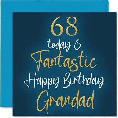 Abbildung von Stuff4 Fantastische Geburtstagskarte zum 68. Geburtstag für Großvater 68 Today &amp; Fantastic von Enkelin, Großvater, Geburtstagsgeschenk, 145 mm x