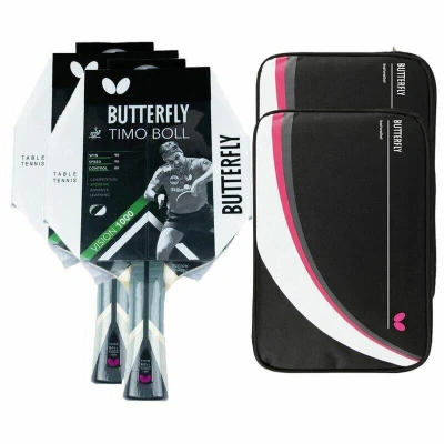 Abbildung von Butterfly 2x Timo Boll Vision 1000 Tischtennisschläger + Hülle Drive Case II