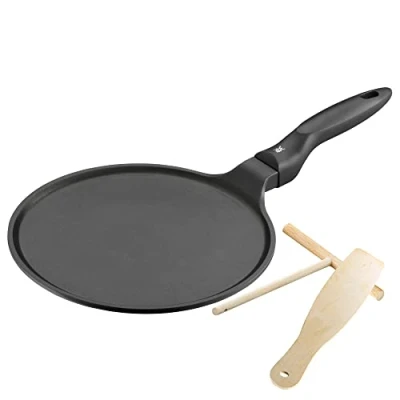 Abbildung von WMF Crêpepfanne &quot;Devil&quot;, Aluminiumguss, mit Holzbesteck, Ø 27 cm, Induktion