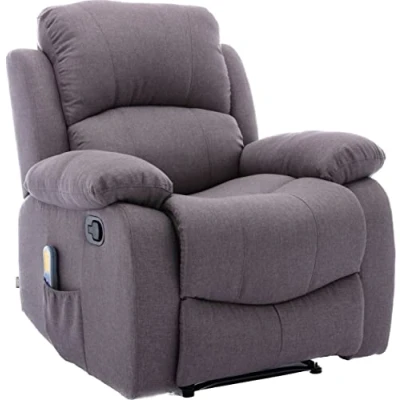 Abbildung von ASTAN HOGAR Relaxsessel mit manueller Neigung, Massage und Therapie, Modell Ramón AH AR30900GR, Kunststoff Baumwolle, grau, 89D x 85.5W 99.5H cm