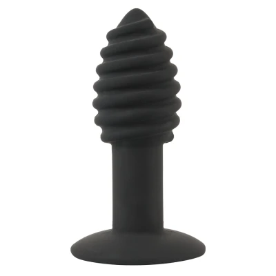 Abbildung von Analplug „Twist butt plug“, mit ausgeprägter Rillenstruktur, 7 Vibrationsmodi