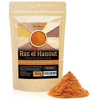 Abbildung von Ras el Hanout, orientalische Gewürzmischung, 250g gemahlenes Raz Hanut Gewürz, marokkanisch arabische Gewürzmischung für Tajine, Couscous und mehr