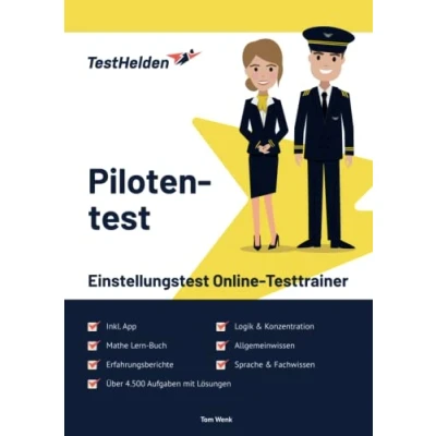 Abbildung von Pilotentest Einstellungstest Online Testtrainer inkl. App &amp; Mathe Lern Buch I + 4.500 Aufgaben Lösungen Erfahrungsberichte, Logik, Allgemeinwissen, Sprache, Konzentration Fachwissen