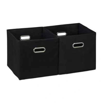 Abbildung von relaxdays Aufbewahrungsbox Stoff 2er Set, Schwarz
