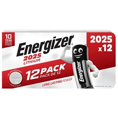 Abbildung von Energizer Packung mit 12 Batterien CR2025/3 V Lithium