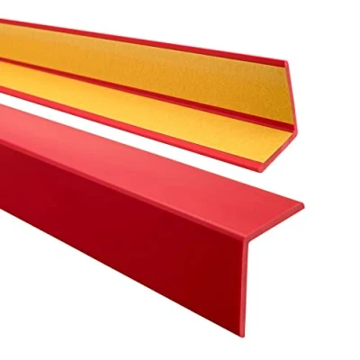 Abbildung von QUEST Winkelprofil 40x40mm Selbstklebendes PVC Gummi Kantenschutzprofil, Elastischer Eckschutz, Kunststoffwinkel für Kanten &amp; Ecken, Rot, 90cm