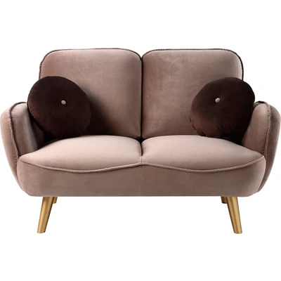 Abbildung von ATLANTIC home collection 2 Sitzer &quot;Ben&quot;, mit Welleunterfederung,inkl. Dekokissen, goldenen Massivholzfüßen