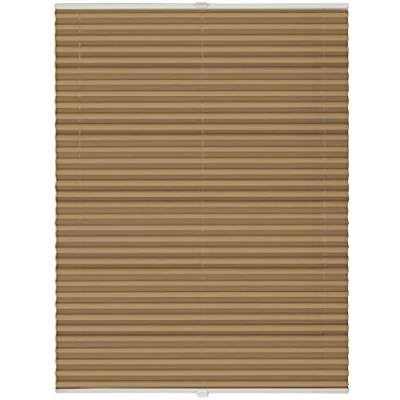 Abbildung von ondeco Plissee nach Maß für alle Fenster innen Montage in Glasleiste mit Spannschuh Sonnenschutz Rollo Sichtschutz Blickdicht Cappuccino B: 30 40 cm, H: 101 150 cm