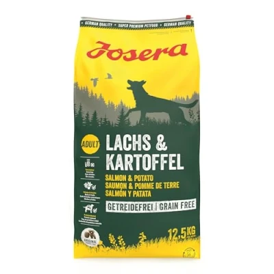 Abbildung von JOSERA Lachs &amp; Kartoffel (1 x 12,5 kg) Adult Premium Trockenfutter für ausgewachsene Hunde als einzige tierische Proteinquelle getreidefrei Hundefutter 1er Pack
