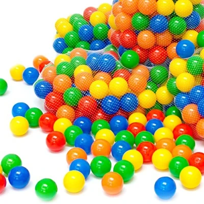 Abbildung von LittleTom 250 Bälle für Bällebad Plastik Kinder Spielbälle Babyball zum Greifen Plastikbälle Bällchenbad Hüpfburg Bällepool Baby Ball Spielzeug Set Trampolin Spielzelt Laufstall