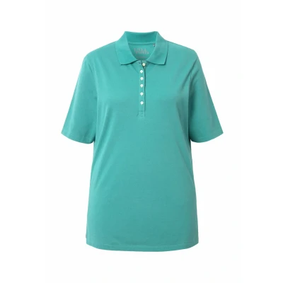 Abbildung von Ulla Popken Manches Courtes Poloshirt, Damen, Größe: 62/64, Green