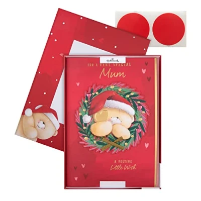 Abbildung von Hallmark Weihnachtskarte für Mütter süßer Forever Friends Bär im Kranz Design, 25575215, mehrfarbig