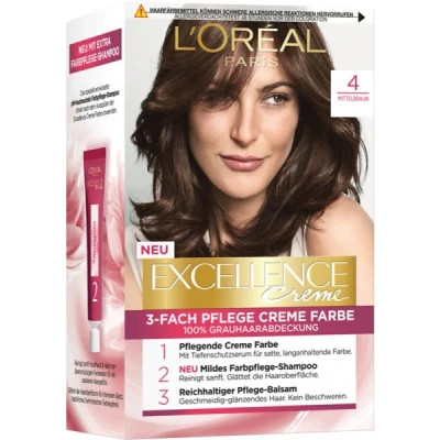 Abbildung von L&#039;Or&eacute;al Paris Excellence Creme 4 Mittelbraun Coloration 1Stk