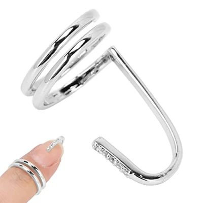 Abbildung von Nagel Kunst Fingernagel Ringe, Dekorativer Ring Mode Fingerspitzen Schmuck Damen, die Zubehör Tragen, Frauen Finger Ring, Galvanisierter Kupferner(3050 Platin)