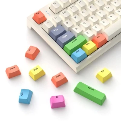 Abbildung von MAMBASNAKE PBT Regenbogen Tastenkappen, 13 Tasten Custom OEM Profile Dye Sublimation Keycaps für mechanische Gaming Tastaturen, kompatibel mit MX Structure Switches und Tastaturen Aller Größen