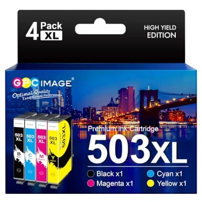 Abbildung von GPC IMAGE 503XL Multipack Kompatible für Epson 503 XL Workforce WF 2960DWF Patronen 2965DWF 2960 XP 5200 5205 (4er Pack, Schwarz Cyan Gelb Magenta)
