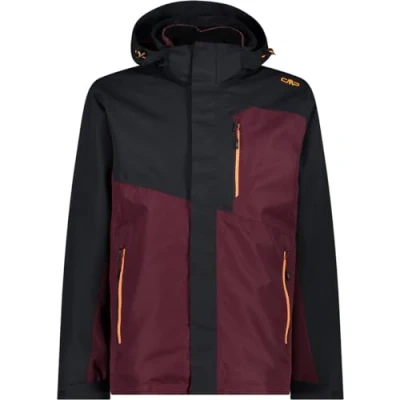 Abbildung von CMP Herrenjacke, abnehmbare Inn.Jacke mit Kapuze und Reißverschluss, Anthrazit Burgund, 56