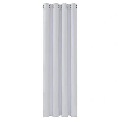 Abbildung von Deconovo Vorhang mit Ösen Verdunkelungsvorhang Thermogardine, 183x132 cm(HöhexBreite), Silber Grau, 1 Stück