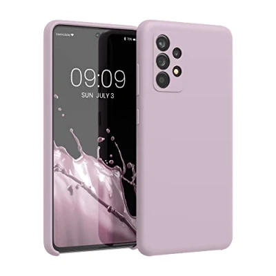 Abbildung von kwmobile Hülle kompatibel mit Samsung Galaxy A52 / 5G A52s Silikon Handy Case Handyhülle weiche Oberfläche kabelloses Laden Nude Lilac