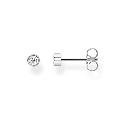 Abbildung von THOMAS SABO Single Ohrstecker weißer Stein gold, silber, H2136 051 14, 414 mit Zirkonia (synth)