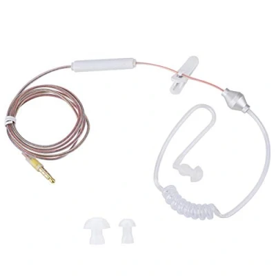 Abbildung von Cuifati Kabelgebundene In Ear Headsets Air Tube Security Hörmuschel mit Mikrofon für IOS/Android, langlebiger Strahlenschutz einzelne Kopfhörer (transparentes einzelnes Ohr)
