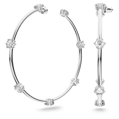 Abbildung von Swarovski Constella Pierced Earrings HOOP Shiny Ohrringe silvercoloured, Damen, Größe: One Size, Silver coloured