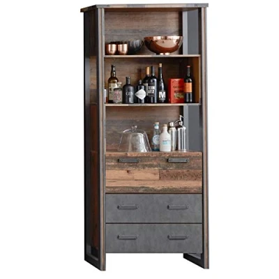 Abbildung von trendteam smart living Regal Standeregal Wohnzimmer Prime Aufbaumaß (BxHxT) 89 x 212 42 cm Farbe Old Wood mit Matera 186815723