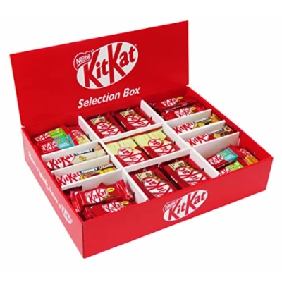 Abbildung von KitKat Selection Box mit 104 Spezialitäten in 9 Sorten, Chunky, Mini und White, Süßigkeiten Mix 2,9kg