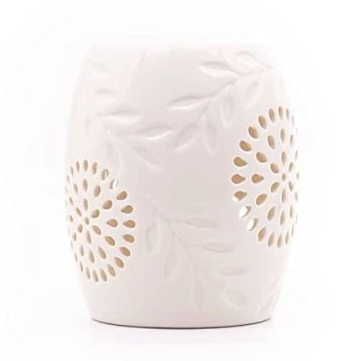 Abbildung von Candle Brothers Teelicht Duftlampe Lucent Aromalampe für Duftwachs Raumduft mit Keramik Weiß Lampe Büro, Schlafzimmer, Yoga