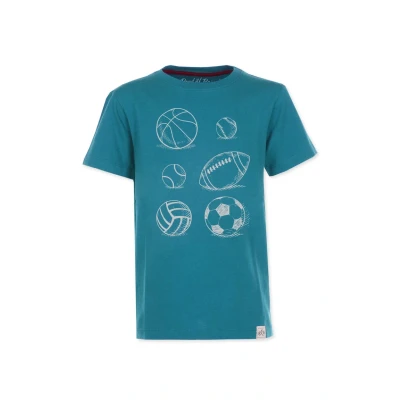 Abbildung von Band of Rascals Balls Tshirt print für Kinder, Größe: 134, Petrol