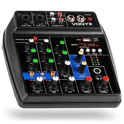 Abbildung von Vonyx VMM100 4 Kanal Mixer mit Bluetooth und USB mp3 Player