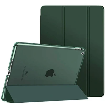 Abbildung von MoKo Schützhülle Kompatibel mit Neu iPad 9. / 8. 7. Generation (2021/2020/2019), Tablethülle Ständer Matt Rückseite Auto Schlaf/Aufwach Funktion für 10,2 Zoll, Nachtgrün