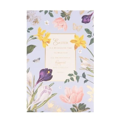 Abbildung von UK Greetings Osterkarte für Ihn/Sie/Freund atemberaubendes Blumendesign
