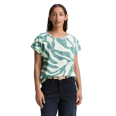 Abbildung von TOM Tailor Inside Printed Tshirt print, Damen, Größe: Large, Teal