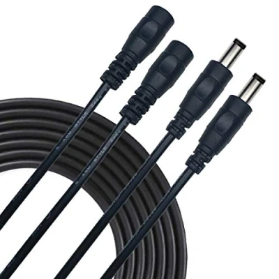Abbildung von Liwinting 2pcs 3m DC Verlängerungskabel 5.5 mm x 2.5 Anschlusskabel DC/Gleichstrom Verbinderkabel Verteiler Männlich zu Weiblich Verbinder für Netzteil Schwarz