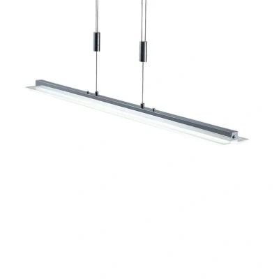 Abbildung von Lindby LED Hängeleuchte Sladja, dimmbar, Leuchtmittel fest verbaut, Farbwechsel warmweiß / tageslicht, Modern, Metall, Glas, chrom, satiniert, klar, 1 flammig, inkl.