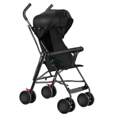 Abbildung von OHMG Kompakter Buggy,Baby Sportwagen,Kinderwagen,ab Geburt Bis 4 Jahre zu 25 kg,Leichtes Kinderwagen Buggy,faltbar und kompakt,mit Baumwollmatte + Moskitonetz (D Schwarz)
