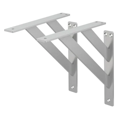 Abbildung von ML Design 2 Stück Regalhalterung 240x240 mm, Silber, Aluminium, Schwebende Regalhalterungen, Regalwinkel, Wandhalterung für Regalbrett, Regalträger Wandmontage, Wandregal Wandkonsole Regalstütze