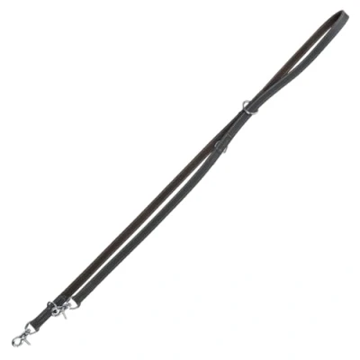 Abbildung von TRIXIE Hundeleine aus Leder Rustic V Leine LXL, 2,00 m 25 mm in grau verstellbare Fettlederleine für Hunde im klassischen Design große bis sehr 19045