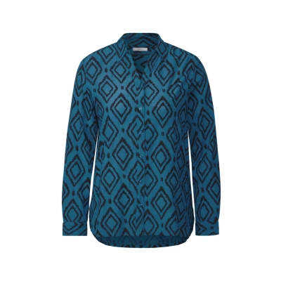 Abbildung von Cecil Bedruckte LONG Hemdbluse, Damen, Größe: XL, Blau