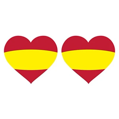 Abbildung von Bc Corona 2 Einheiten. Spanien Flagge Aufkleber Herz 5 x 4,5 cm (jeder)