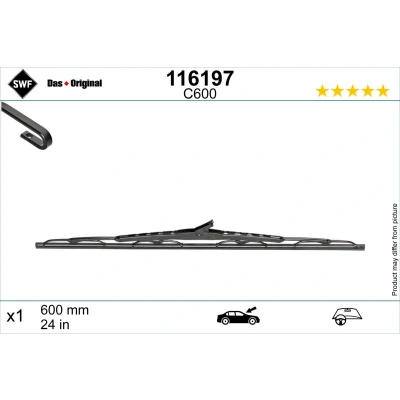 Abbildung von Scheibenwischer Swf 116197 600mm Bügelwischblatt 24Zoll MAZDA: CX 5 I, 6 Kombi, 3 Schrägheck, OPEL: Insignia A Sports Tourer, B Tourer