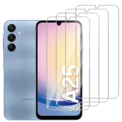 Abbildung von Dlxiks 4 Stück, Panzer Schutz Glas für Samsung Galaxy A25 5G, 9H Härte Schutzfolie, Anti Kratzen, HD Klar Displayschutzfolie 5G
