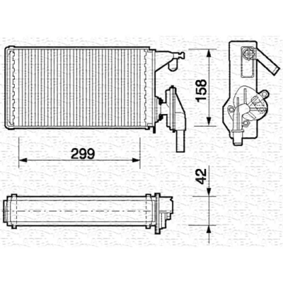 Abbildung von Wärmetauscher, Innenraumheizung MAGNETI MARELLI 350218063000