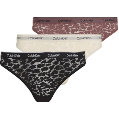 Abbildung von Calvin Klein Underwear Modern Brazilian 3 PACK String, Damen, Größe: XXL, Black/coccoon/keep sake rose