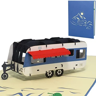 Abbildung von LINPOPUP®, LIN17590, Pop Up Karte, Karten Geburtstag, Geburtstagskarte, Karte Wohnwagen Wohnmobil, Geburtstagskarten, Reise Gutschein Urlaub, Wohnwagen, N346