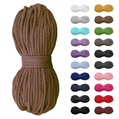 Abbildung von Slantastoffe 5m Baumwollkordel 5mm, Kordel, Schnur, Turnbeutel, 21 Farben (Braun)
