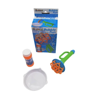 Abbildung von alldoro 60623 Seifenblasen Trompete mit 60ml Flüssigkeit, Multi Bubble Seifenblasenmaschine, Trumpet für Kinder ab 3 Jahren