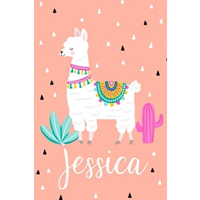 Abbildung von Jessica: Personalisiertes Design Notizbuch Alpaka Lama 120 linierte Seiten ( ca.DIN A5 ) , perfekte Geschenkidee für die Schule,Weihnachten mit Name