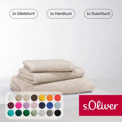 Abbildung von s.Oliver Handtuch Set &quot;s. Oliver, besonders weich und saugfähig&quot;, (Set, 3 St., 1 Gästetuch 30x50 cm 50x100 Duschtuch 70x140 cm), cm,